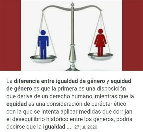 Diferencia Entre Equidad Y Equidad De Genero Brainly Lat