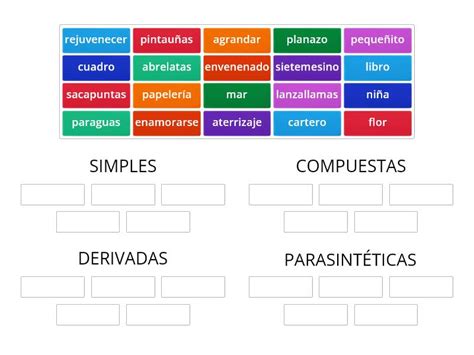 Palabras Simples Compuestas Derivadas Y Parasint Ticas Group Sort