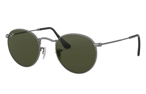 Round Metal Sunglasses in Gunmetal and Green - RB3447 | Ray-Ban® US