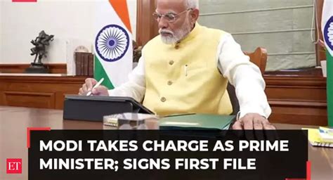 Narendra Modi Takes Charge As Prime Minister Signs First File For