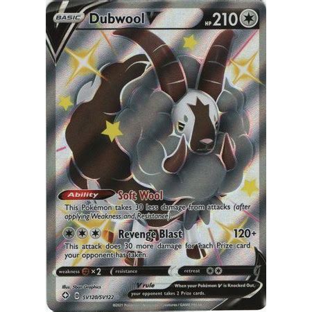 Shiny Dubwool V - Pokemon Shining Fates (Pokemon Trading Card) (PTCG) (Pokemon Sword and Shield ...