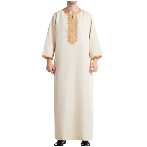 Dovford Men S Muslim Thobe Kaftan Robe Saudi Arabic Middle East Islamic