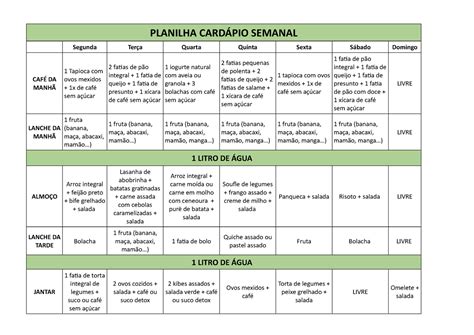 Cardápio oiiiiiiiiiiiiiiiiiiiiiiiiiiiiiii PLANILHA CARDÁPIO SEMANAL