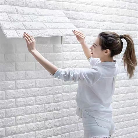 Self Adhensive D Sticker Brick Foam Waterproof Wallpaper Wall Paper