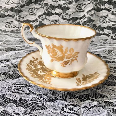 Royal Albert Golden Rose Bone China Teacup And Saucer Maggie Belle S