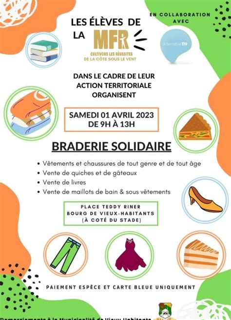 Braderie Solidaire Des L Ves De La Mfr Le Er Avril