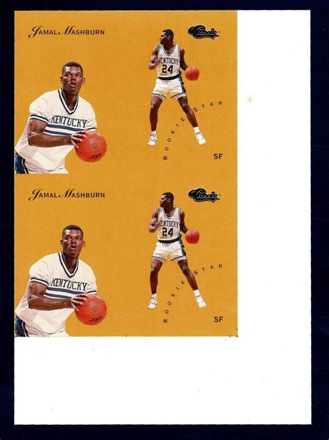 1993 Classic Kentucky S Jamal Mashburn Oversize Uncut Proof Pair 5 X 7