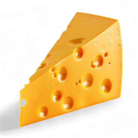 Generated Ai Single Slice Of Cheese On Clear Background 46857459 Png