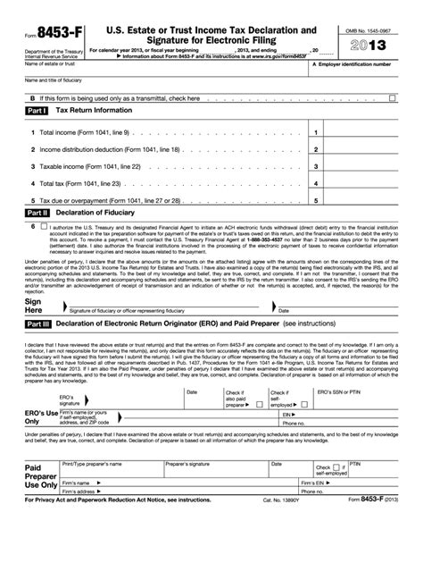 2013 2021 Form Irs 8453 F Fill Online Printable Fillable Blank