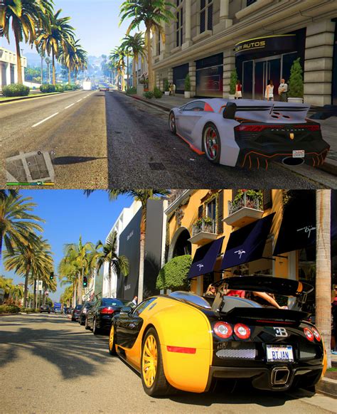 GTA V In Game Los Santos Vs Real Life Los Angeles Screenshot Comparison