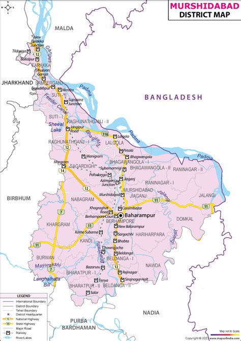 Map Of Murshidabad District West Bengal - 2024 Winter Weather Predictions