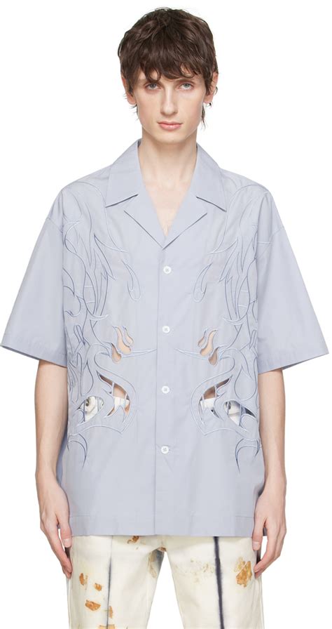 Feng Chen Wang Blue Cutouts Shirt Feng Chen Wang