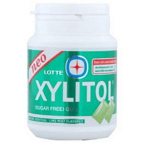 Lotte Xylitol Sugar Free Gum Lime Mint Flavour 58 G Pack Of 2