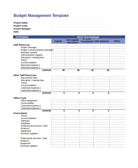 Project Budget Template - SampleTemplatess - SampleTemplatess