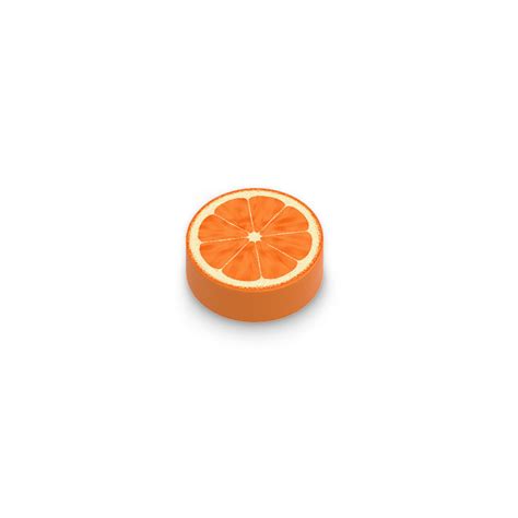 Orange Slice Printed On Lego® Brick 1x1 Orange