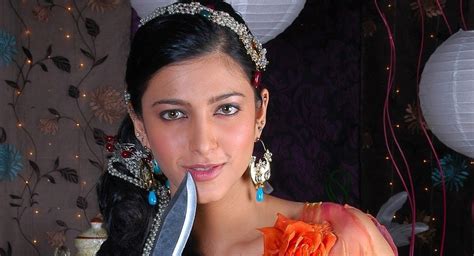 Latest Actress Hot Sexy Images Hot Shruti Hassan Navel Show Orange Dress Latest Pics