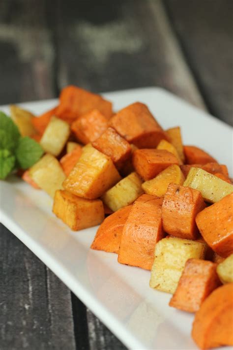 Roasted Yams And Sweet Potatoes With Cinnamon A Healthy Side Dish Mirlandras Kitchen