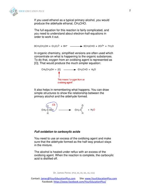 IB Chemistry SL HL 10 2 Oxidation Of Primary Secondary Alcohols