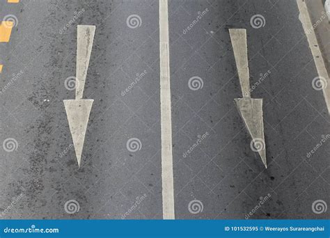 The Arrows Indicate the Direction of Traffic. Stock Image - Image of ...