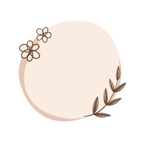 Aesthetic Floral Frame Cute Round Border For Card Design Wedding