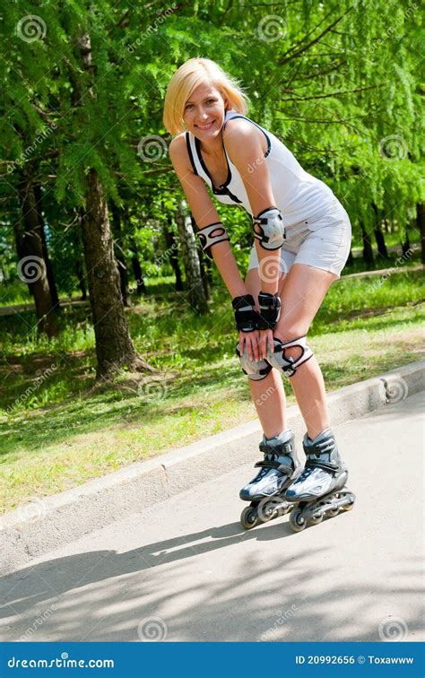 Girl On Roller Skates Fashion Extreme Youth And People Concept Quite