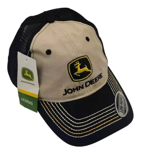 Gorra John Deere Original Beige Con Malla Negra Meses Sin Intereses