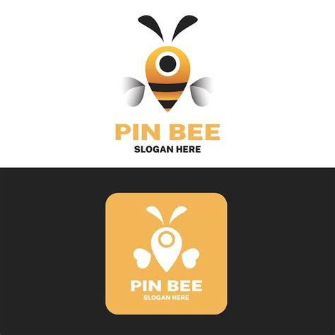 Logotipo M Nimo Simple De Ubicaci N De Pin De Abeja Vector Premium