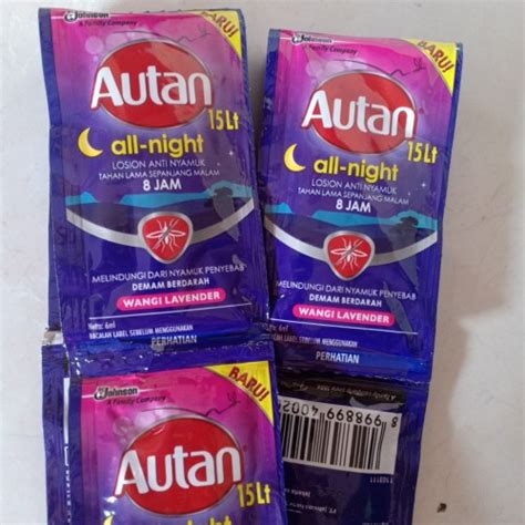 Jual Autan Baru All Night Sachet Ml Lotion Anti Nyamuk Tahan Jam