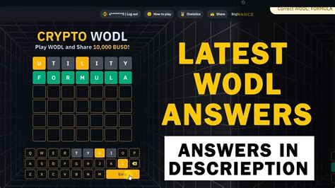 New Binance Crypto WODL Complete Answers YouTube