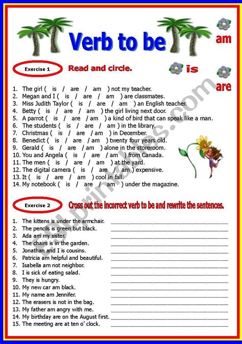 Using The Verb To Be Worksheets Worksheet Verb Liveworksheet