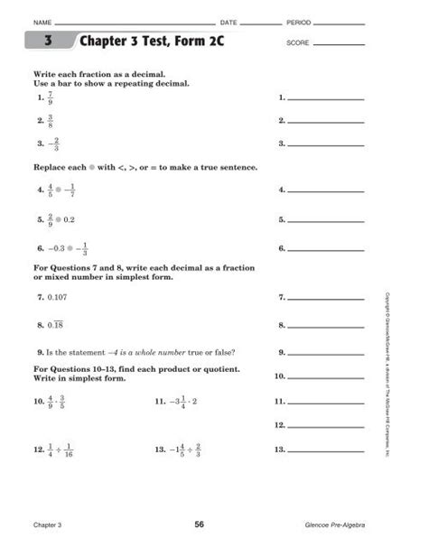 Chapter 3 Test Form 2c Rschooltoday