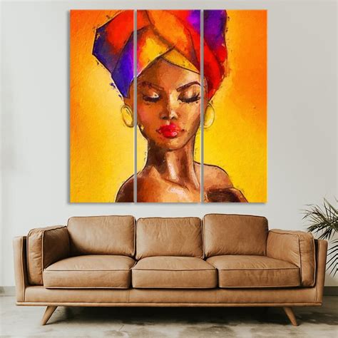 African Woman Canvas Wall Art Black Woman Wall Print Modern Home