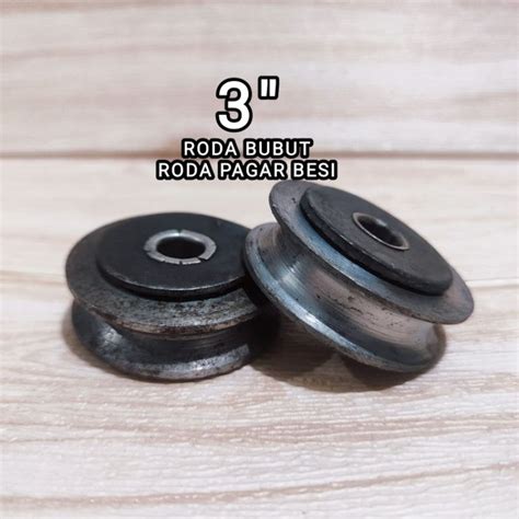 Jual Roda Bubut 3 Inch Roda Pintu Pagar Besi Rumah Gerbang Bulat Siku