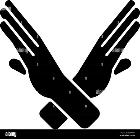 Crossed Arms Stop Gesture Black Glyph Icon Stock Vector Image Art Alamy