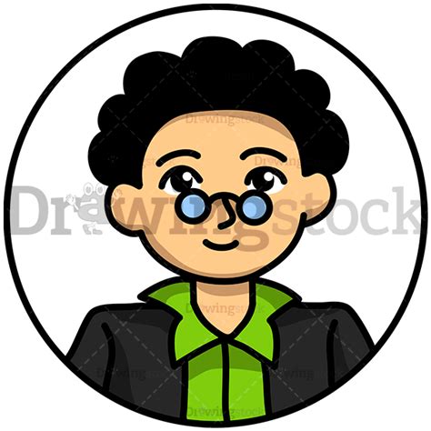 Avatar Of A Psychologist Man Vector Cartoon Drawing Image ...