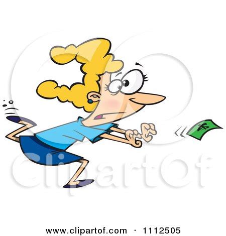 Clipart Woman Chasing Money - Royalty Free Vector Illustration by toonaday #1112505