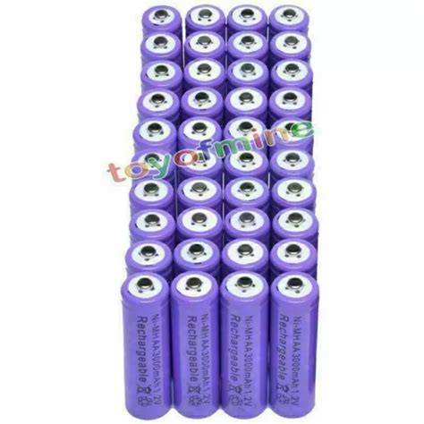 40x Aa 3000mah 1 2v Ni Mh 2a Purple Color Rechargeable Battery Cell For Mp3 47 53 Picclick Au