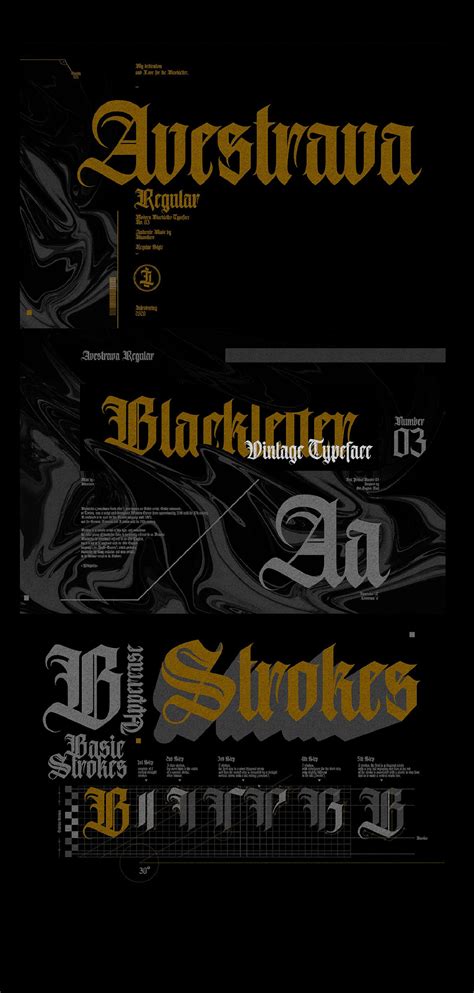 Blackletter Font Template on Behance