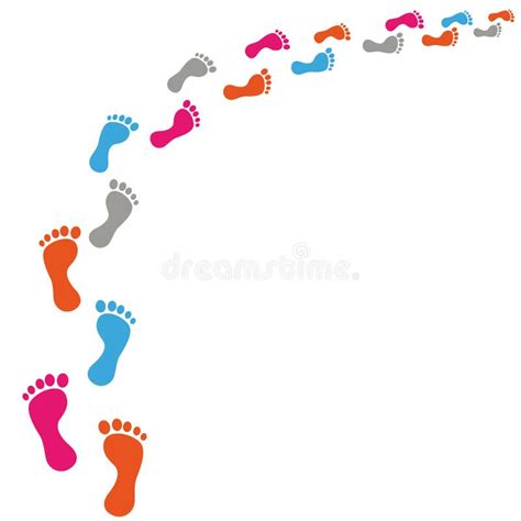 Colorful Footsteps Clipart