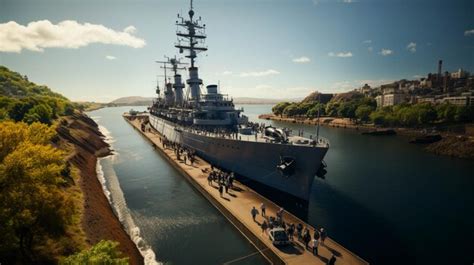 Premium AI Image | Closeup view of USS Oklahoma BB37 battleship