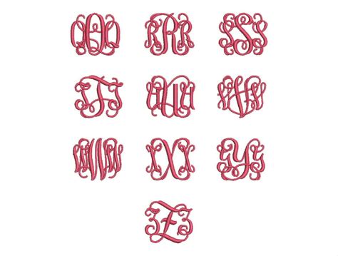 Interlocking Vine Monogram Machine Embroidery Svg Shop