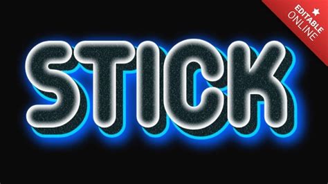 Stick Blue Neon Text Effect Generator