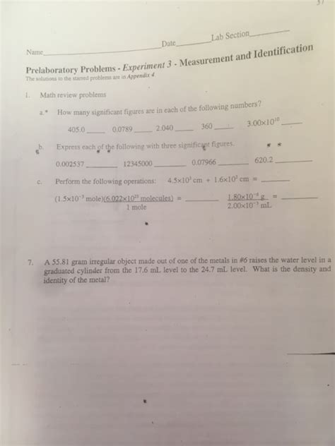 Solved Lab Section Date Name Prelaboratory Problens Chegg