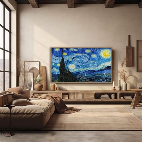 Samsung Frame TV Art, Starry Night TV Art, Van Gogh Art, Colorful Stars ...