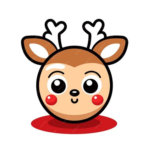 Premium Vector | Cartoon vector cute rudolph with shining red nose ...