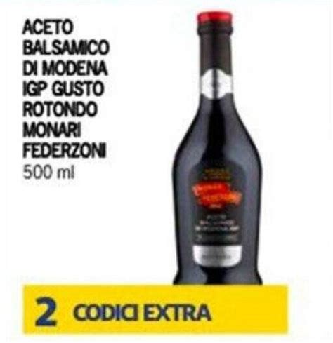 ACETO BALSAMICO DI MODENA IGP GUSTO ROTONDO MONARI FEDERZONI 500 Ml