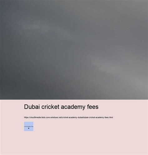 Dubai cricket academy fees