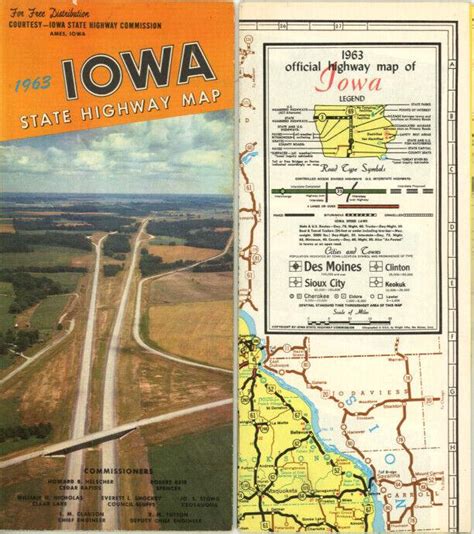 Vintage 1963 Iowa Official Road Map from IA Highway Commission ...