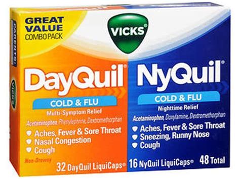 Vicks Dayquil Nyquil Cold Flu Multi Symptom Nighttime Relief