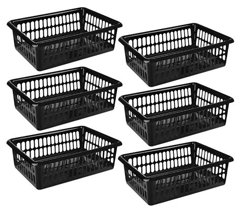 Zilpoo 6 Pack Plastic Storage Organizing Baskets Food Pantry Closet